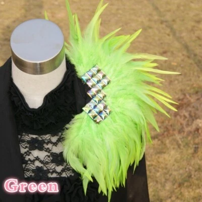Broche charretera pluma de cristal tabla de hombro charretera carnaval escenario punk chic Foto 1 de 4