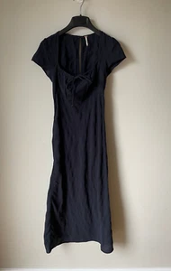 FREE PEOPLE MIDI DRESS NATALAYA Black 100% Cotton Bohemian Boho XS 💖 NEW - Picture 1 of 11