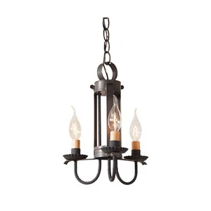 Irvin's Country Tinware Small Amherst Hanging Light in Kettle Black - Picture 1 of 2