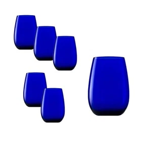 Stölzle Lausitz Wassergläser Saftgläser Wasserglas Saftglas kobalt blau 6er Set - Bild 1 von 4