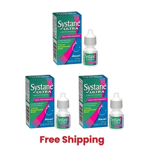 3 x Alcon Systane Ultra Gleitmittel Augentropfen Hochleistung 10ml Kostenloser Versand - Bild 1 von 7