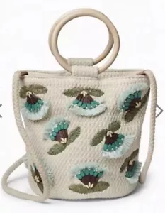 Lucky brand flower cross body raffia Tote Handbag L1 $108 - Picture 1 of 4