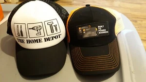 2 THE HOME DEPOT ADJUSTABLE HAT LOT SNAP BACK **BRAND NEW** TRUCKERS HAT - Picture 1 of 4