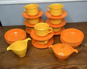 MCM Lenox Ware Lenotex tazze e piattini in melamina ciotole crema e zucchero set di 8 - Foto 1 di 16