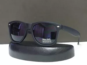 Classic Retro Designer Sunglasses Matte Black Frame Dark Lens + Soft Bag #Wf01 - Picture 1 of 3