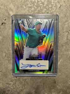 2024 Foglia Metallo - Autografi Logan Evans #BA-LE1 Argento Prismatico /35 (AU, RC) - Foto 1 di 2
