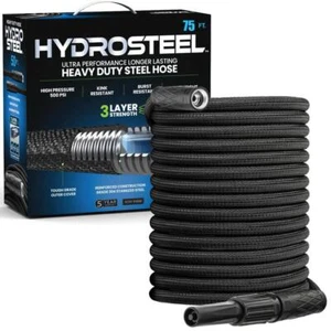 HydroSteel Garden Water Hose Heavy-Duty Flexible Lightweight Stainless Steel - Picture 1 of 2