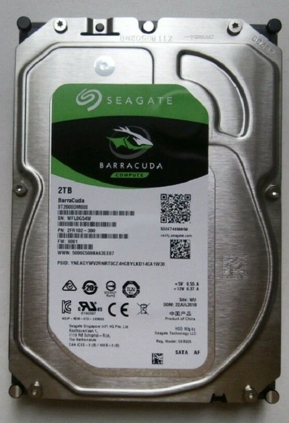 Seagate BarraCuda 2TB Internal Hard Drive 3.5" SATA 6Gbs 7200 RPM (ST2000DM006) - Image 1 of 1