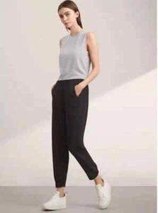 Babaton Black Dexter Pants Size Small Elastic Waist Linen Blend Slim Ankle - Picture 1 of 11