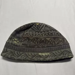 Patagonia Beanie Gr. Large grün Synchilla Fleece aztekisch geometrisch Winter 90er - Bild 1 von 9