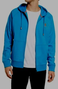 Psycho Bunny Men's XS Ovington Full Zip-Up Hoodie AEGEAN SEA B626P1FT XS - Picture 1 of 7