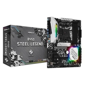 ASRock B450 STEEL LEGEND Socket AM4 AMD Promontory B450 & DDR4 ATX Motherboard - Photo 1/1