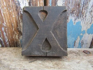 Vintage Printers Block Letterpress Printers Letter X Large 3" x 3" Size - Picture 1 of 3