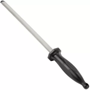 Mercer Culinary 10" Oval Diamond Knife Sharpening Steel w/Black Plastic Handle - Picture 1 of 3