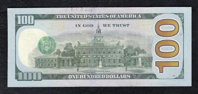 2017-A $100 FRN “SEAL OVERPRINT OFFSET ON BACK ERROR” ABOUT UNCIRCULATED - Image 1 of 2
