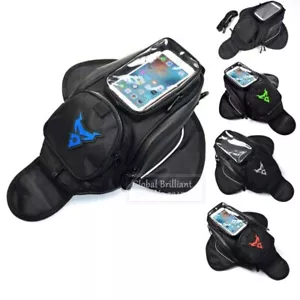 Universal Magnetic Motorcycle Gas Oil Fuel Tank Bag Phone Saddlebag Waterproof - Picture 1 of 24
