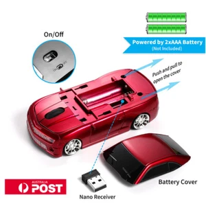 Wireless Car Mouse Desktop Computer Mouse Optical Mice for PC/Laptop MAC - Picture 1 of 7