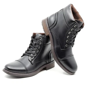 Botines de vestir informales negros con cordones y puntera de moda para hombre - Imagen 1 de 7