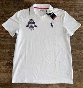 RALPH LAUREN SPORT Mens M White High Performance Wicking USA POLO SHIRT NWT $135 - Picture 1 of 7