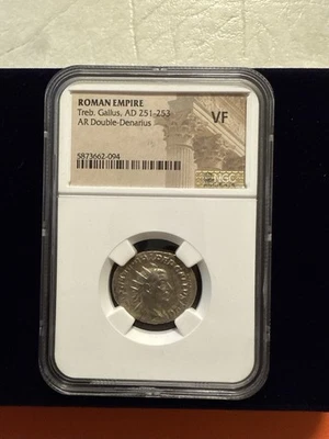 Roman Empire AR DoubleDenariusEmperor Trebonianus Gallus (AD 251 253) NGC Ch VF - Image 1 of 2