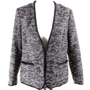 Banana Republic Black White Striped Women's Jacket Blazer 10 NWT - Picture 1 of 12