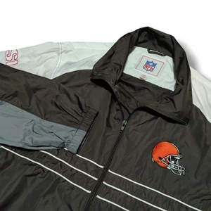 Vintage Cleveland Browns Windbreaker Zip Jacket NFL Football Mens Size Large - Picture 1 of 8