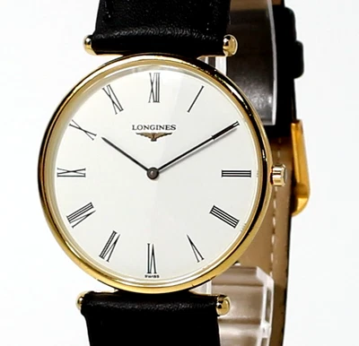 [Casi COMO NUEVO] Reloj Longines Grand Classic L4.635.2 33 mm esfera romana blanca Qz para hombre Foto 1 de 4