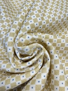 Lewis & Wood Diamond Dot Fabric Remnant Colour Malt RRP £120.00 Per Metre - Picture 1 of 3