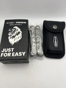 PERWIN PMT01SR-15 Multitool Edelstahl Taschenzange Messerset mit Scheide - Bild 1 von 2