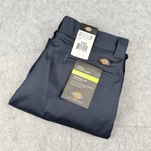 Dickies Flex Twill Work Pant Men Slim Fit Tapered Leg 33x32 Navy Blue NEW - Picture 1 of 12