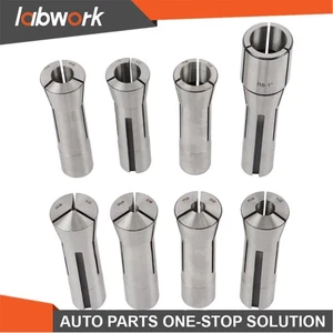 Labwork R8 Collet Set 8 Pcs With 1/8" 1/4" 3/8" 1/2" 5/8" 3/4" 7/8" Precision - Picture 1 of 24