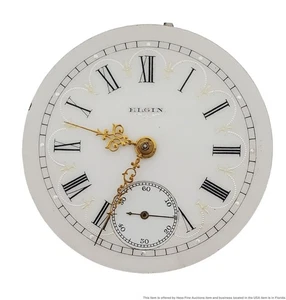 Reloj Bolsillo Elgin Elegante Oro Plata Esmalte Cuadrante 18s 17J Para Hombre Movimiento 	 - Imagen 1 de 3