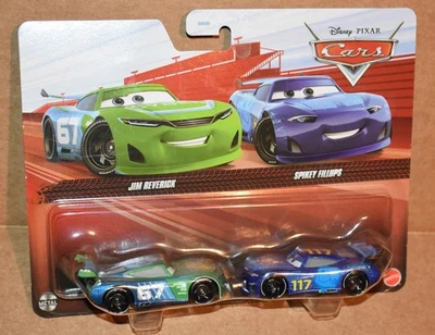 DISNEY PIXAR CARS JIM REVERICK & SPIKEY FILLUPS 2 PACK NEW - Image 1 of 4