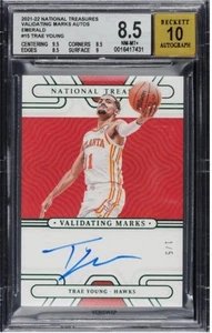 2021-22 Panini National Treasures Trae Young /5 Validating Marks Autographs - Bild 1 von 4
