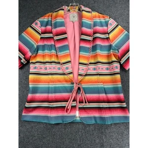 HERMOSA CHAQUETA Double D Ranch SPOILS OF LINVILLE Serape Azteca Talla Grande - Imagen 1 de 9