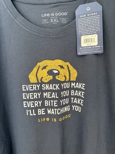 Life Is Good Men's Crusher Tee Shirt Dog I'll Be Watching Short Sleeve XXL NEW - Picture 1 of 6
