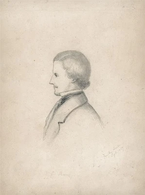 PORTRAIT OF G. J. MURRAY - FORGLEN HOUSE - Pencil Drawing - 1857 - 19TH CENTURY - Image 1 of 4