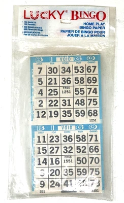 BINGO PAPER Cards Sheets 2 on 1 Blue Border - 150 sheets-NEW - Image 1 of 2