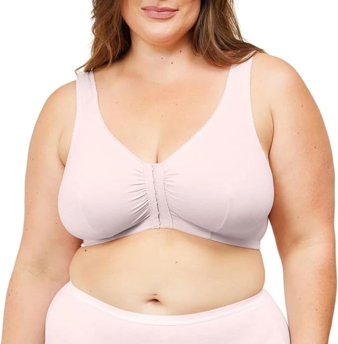 Sujetador cómodo y para dormir LEADING LADY rosa meryl algodón cierre frontal talla 36 A/B Foto 1 de 1