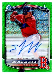 Jhostynxon Garcia 2025 Bowman Chrome 1st Green Shimmer Auto /99 Red Sox - Bild 1 von 2