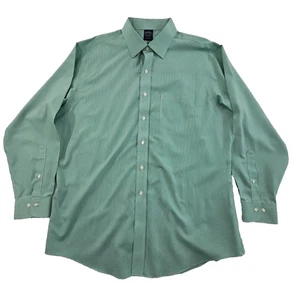 Brooks Brothers Shirt Size 17 1/2 x 34/35 Green Check Spread Collar EUC Non-Iron - Picture 1 of 15