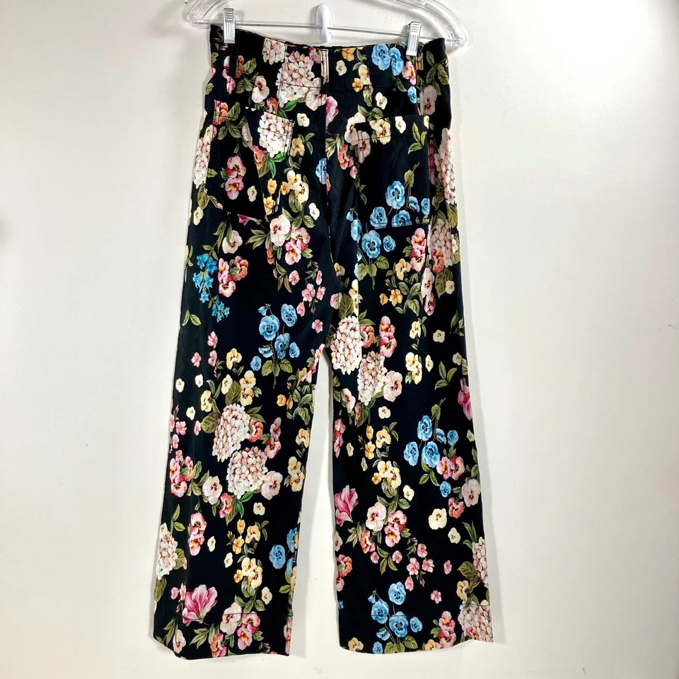 Maeve Anthropologie The Colette Floral Wide Leg Pants Sz 28 Cropped Cottage Core - Image 1 of 4