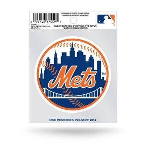 NEW YORK METS MLB 4"x3" STATIC WINDOW CLING DECAL FREE SHIP - Picture 1 of 2