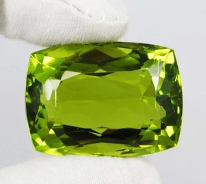 Stunning Green Peridot Cushion Cut 98-100 Ct Natural Loose EGLCertified Gemstone - Picture 1 of 7