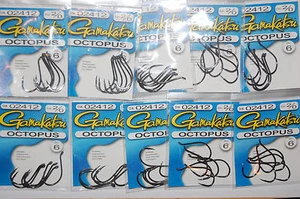 10 packs gamakatsu octopus hook size 2/0  6 per pack  02412  hooks - Picture 1 of 5