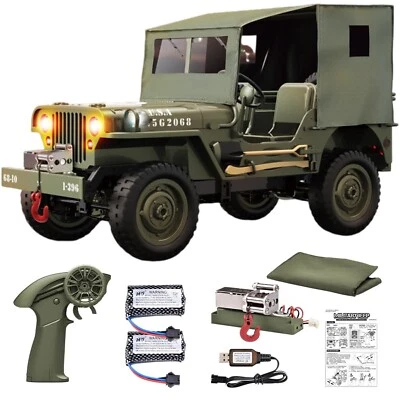 RC Military Truck Rock Crawler, 1:10 4WD Off-Road Remote Control Military Jee... - Image 1 of 4