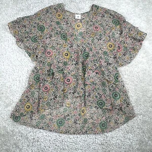 Cabi Poet Floral Ruffle Sleeve Sheer Boho Blouse Womens Medium - Picture 1 of 6