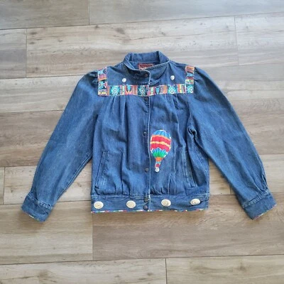 Chaqueta vaquera vintage Sergio Valente para mujer adornada globo fiesta suroeste  Foto 1 de 4