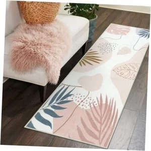 Hallway Runner Rug 2x6 Kitchen Runner Rugs with Rubber Backing 2' x 6' Pink - Picture 1 of 8