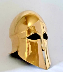 Casco Medievale Greco Corinto Armatura 20 G Acciaio & Ottone Casco Museo Rivestito - Foto 1 di 6